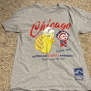 Mitchell & Ness Gray Chicago Cubs Tee
